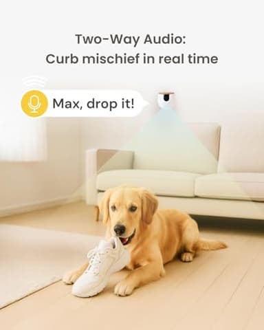 Furbo Mini Pet Camera: Security Cam w/Barking/Meowing Alerts, Cat or Dog Tracking w/Phone App, Smart Home Indoor Monitoring, 2-Way Speaker. No Subscription Needed. Standard See, Talk & Toss Features - Image 5