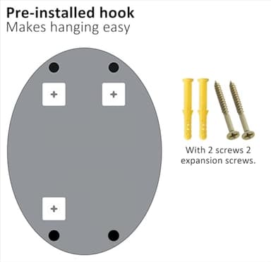 KOHROS Bathroom Mirrors for Over Sink - Oval Frameless Mirror - Beveled Polished Wall Mirror for Bathroom, Vanity, Bedroom (18" W x 24" H Oval) - Image 5