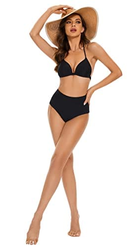 OVRUNS Period Swimwear High Waist Bikini Menstrual Leakproof Swim Bottoms Waterproof UV 50+ Light Flow for Teens Girls Women - Black S - Image 4