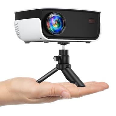 Mini Projector, NICPOW Portable Outdoor Movie Projector with Tripod, 1080P and 200" Supported Small Projector Compatible with TV Stick, Phone, PS5, HDMI, USB for Home, Bedroom, Gaming, Outdoor Use - Image 1