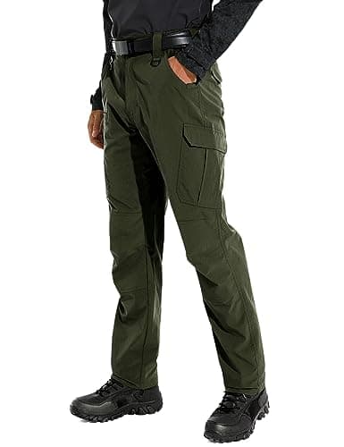 KFUBUO Men's Lightweight Ripstop Stretch Tactical Pants, Water Resistant Work Cargo Pants for Outdoor Relaxed Fit Green - Image 1