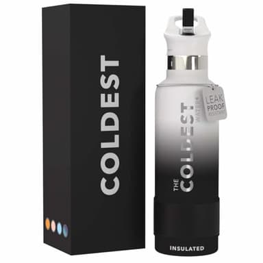 Coldest Insulated Water Bottle with Straw Lid - Stainless Steel Metal Insulated Bottle for Men & Women (Hyperspace White, 21 oz) - Image 1