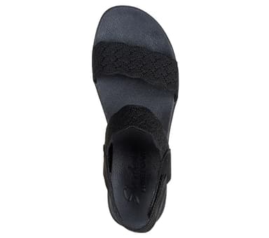 Skechers Women's ARYA - ON THE RISE medium wedge sandal, Black/Black 7 M - Image 3