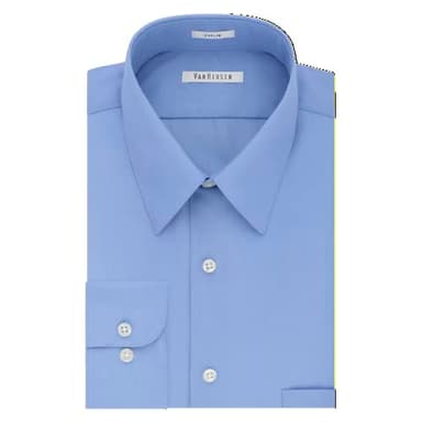 Van Heusen Men's Size Tall Fit Dress Shirts Poplin, Cameo Blue, 20" Neck 35"-36" Sleeve - Image 3