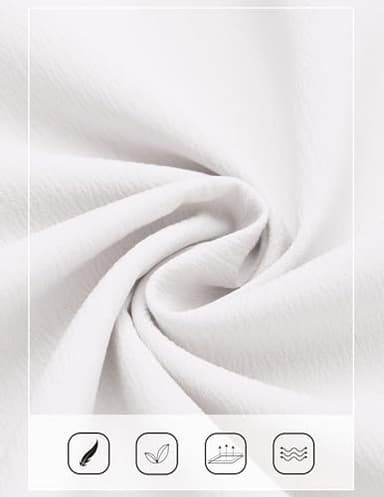 COOFANDY Men's Casual Shorts Lightweight Summer Beach Shorts Elastic Waist Drawstring Linen Short with Pockets White - Image 5