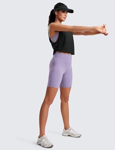 CRZ YOGA Pima Cotton Cropped Workout Tank Tops for Women - Sleeveless Sports Athletic Yoga Running Gym Crop Shirts Black Medium - Image 4