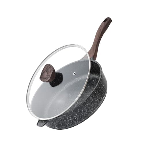 Kordisen Nonstick Deep Frying Pan with Lid, 10 Inch Non Stick Skillet, Saute Pan for Cooking, Healthy Induction Cookware, PFOA Free - Image 1