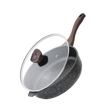 Kordisen Nonstick Deep Frying Pan with Lid, 10 Inch Non Stick Skillet, Saute Pan for Cooking, Healthy Induction Cookware, PFOA Free - Image 1