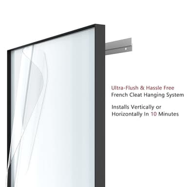 VocalStar 36 x 36 Inch Black Metal Framed Bathroom Mirror, Square Corner Rectangle Bathroom Vanity Mirror for Wall Modern Farmhouse, 1/4-inch Shatterproof Glass | Ultra-Flush Hanging - Image 5