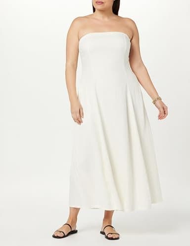 The Drop Women's Carlota Strapless Linen Maxi Dress, Ivory, XS - Image 5