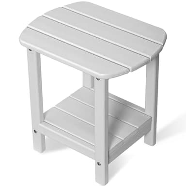 HZLBZYON BZY Adirondack Outdoor Side Table - 16.5" Square 2-Tier Patio Table with Weatherproof HDPE Material | All-Weather, Low Maintenance Furniture for Poolside, Porch, Deck - Image 1