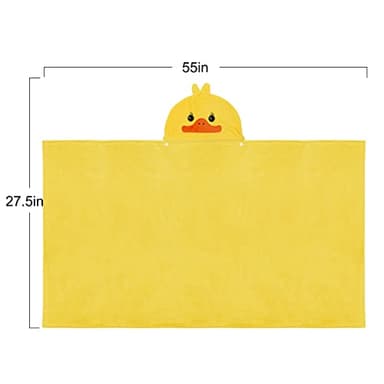 ROMASA Baby Bath Towel Ultra Soft Hooded Towel Highly Absorbent Bathrobe Blanket Toddlers Shower Gifts for Boys Girls- 27.5" x 55" (Yellow) - Image 2