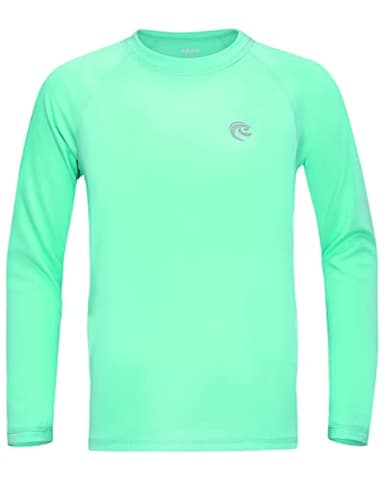 Boys UPF 50+ Swim Shirt Long Sleeve, 1 or 2 Pack UV Sun Protection Rash Guard, Youth Kids SPF Water Shirts for Beach Surf - Image 1