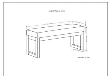 SIMPLIHOME Casey 48 inch Wide Contemporary Rectangle Ottoman Bench in Distressed Saddle Brown Vegan Faux Leather, Assembled, For the Living Room and Bedroom - Image 3