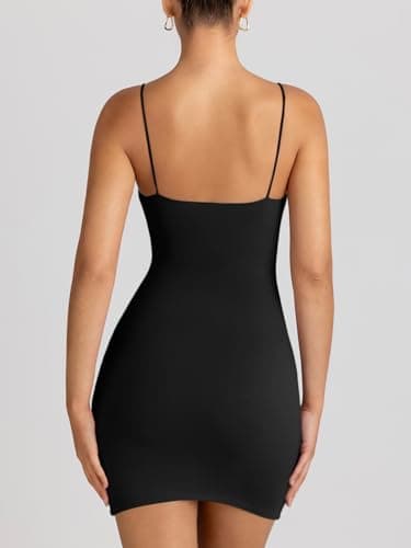 LILLUSORY Women's Mini Sexy Bodycon Dress 2025 Summer Going Out Short Backless Party Club Dresses Beach Vacation Outfits Black XS - Image 2