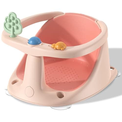 Baby Bath Seat for Babies 6 Months & Up, Non-Slip Bath Seats for Babies Sitting up,Bath tub Seat with Suction Cups,Safe & Comfortable Bath Chair Baby, Pink - Image 1
