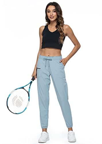 Haowind Joggers for Women with Pockets Elastic Waist Workout Sport Gym Pants Comfy Lounge Yoga Running Pants(Denim Blue L) - Image 6