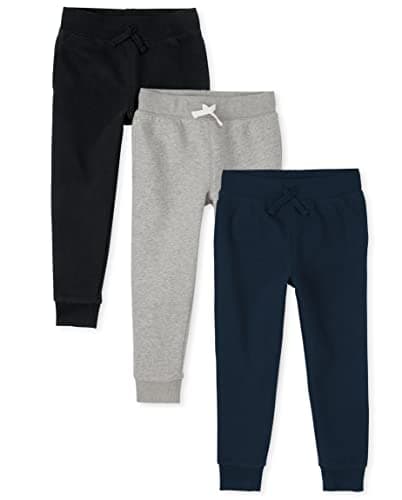 The Children's Place Boys' Uniform Fleece Jogger Pants 3-Pack, Multi Clr, XXL (16) - Image 1