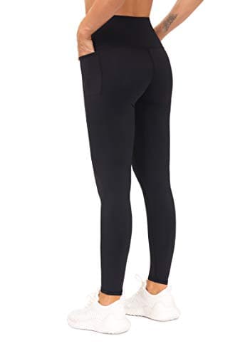 THE GYM PEOPLE Tummy Control Workout Leggings with Pockets High Waist Athletic Yoga Pants for Women Running, Fitness (Black-1, X-Large) - Image 4