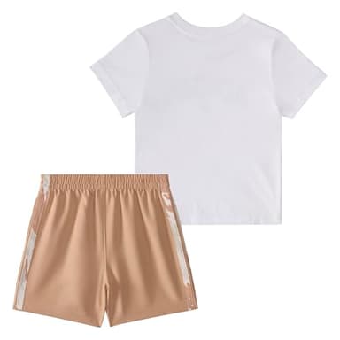 adidas Baby Boys' Short Sleeve Cotton Tee Shirt and Camo 3-Stripe Woven Short Set, White, 9M - Image 2