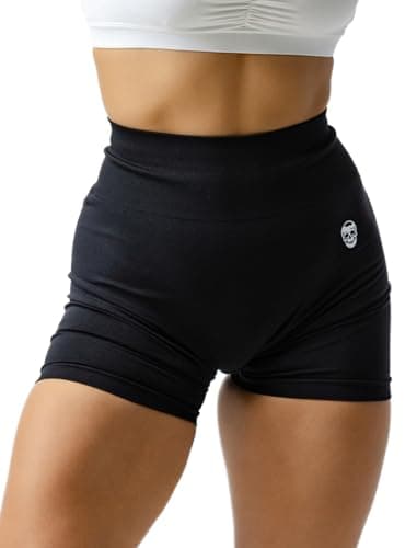 Gymreapers Seamless Shorts Infinity High Waist Biker Workout Scrunch Shorts for Women Athletic Gym Running Pilates Yoga Sport Short (Black) - Image 5