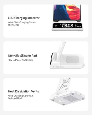 Wireless Charger for Samsung, 3 in 1 Wireless Charging Station for Samsung Galaxy S25 Ultra/S24 Ultra/S23/S22/Note 20/Z Flip 6/Fold 6, Charger for Samsung Galaxy Watch Ultra/8/7/6, Galaxy Buds 3/3 Pro - Image 7