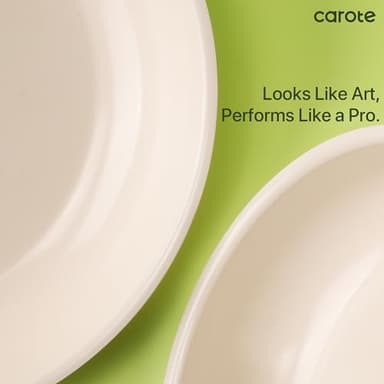 CAROTE Ceramic Cookware Sets, Pots and Pans Set Non Stick Non Toxic, Induction Cookware, kitchen cookware sets, Pots Set for Healthy Coooking 15PCS, White - Image 5