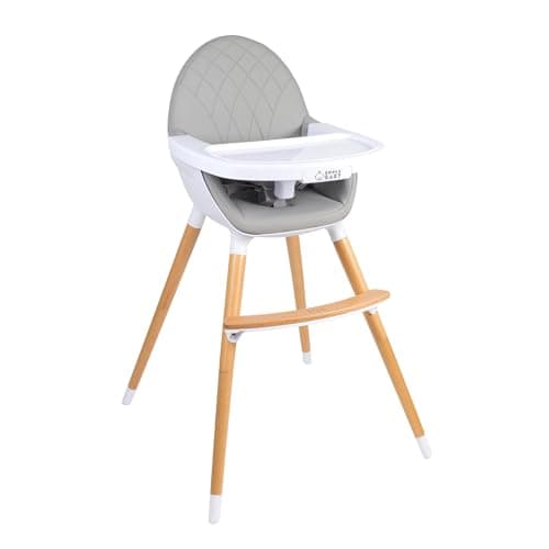 Convertible High Chair for Babies, Toddlers, Kids & Children - Wooden Highchair with Adjustable Height & Dishwasher Safe Tray - Wood Feeding & Dining Chair - Converts to Booster Seat - KoolaBaby - Image 1