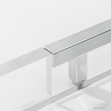 Modern 16"x12" Rectangle Acrylic Lucite Plastic Decorative Serving Tray with Silver Stainless Steel Metal Handles for Home Decor Ottoman Coffee Table Food Fruits Lap Vanity Perfume by Home Redefined - Image 7