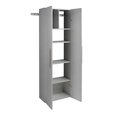 Prepac HangUps 24" Large Garage Cabinet, Bathroom Cabinet Wall Mount, Ideal for Garage, Kitchen and Laundry Organization 24" W x 72" H x 12" D, Light Gray - Image 5