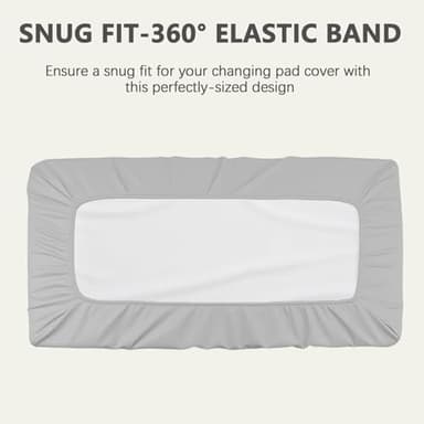 Vegan Leather Changing Pad Cover - 31"X 16" - Waterproof Wipeable, Extra Thick & Portable & Non-Slip Diaper Mat - Fits Standard Changing Tables for Baby Boy Girl (Gray) - Image 6