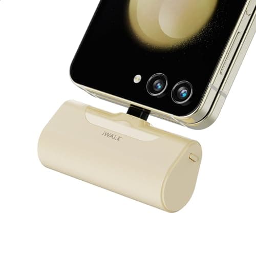 iWALK Small USB-C Portable Charger, 4500mAh Portable Charger for iPhone 16/15 16 Plus 16 Pro Max Mini Power Bank for Samsung Galaxy S25 S24 S23, Z Flip 5, Note, Moto, LG, Google Pixel, Cream - Image 1