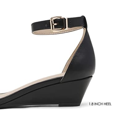 DREAM PAIRS Womens Open Toe Espadrilles Dressy Platform Sandals Slip on Elastic Ankle Strap Wedges Sandals,Size 11,Black/Pu,INGRID-W - Image 2