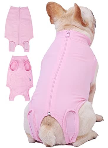 Caslfuca Dog Surgery Recovery Suit - After Spay, Abdominal Wounds Post Surgical Recovery, Anti Licking Breathable Dog Onesies for Small, Medium & Large Pet, Alternative Bandages Cone E-Collar - Image 1