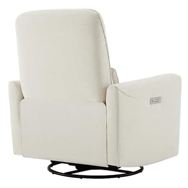 CHITA Power Recliner Chair Swivel Glider, FSC Certified Upholstered Living Room Nursery Reclining Sofa Chair with Lumbar Support, Linen - Image 9