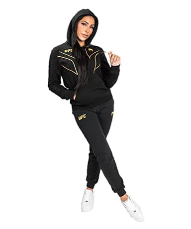 Venum Women's Standard UFC Fight Night 2.0 Replica Hoodie, Black/Gold, Medium - Image 3
