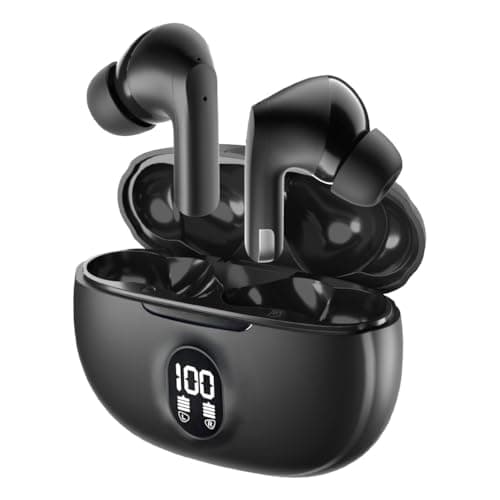 Wireless Earbuds, Bluetooth 5.4 Headphones Stereo Deep Bass, Wireless Noise Cancelling Headphones with Mic, 48H Playtime, Touch Control, IPX8 Waterproof in-Ear Earphones for iPhone iOS Android Phone