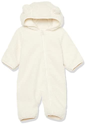 Amazon Essentials Unisex Babies' Sherpa Fleece Bunting Suit, Ivory, 3-6 Months - Image 1