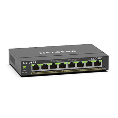NETGEAR 8 Port PoE Gigabit Ethernet Easy Smart Managed Essentials Switch (GS308EP) - with 8 x PoE+ @ 62W, Desktop or Wall Mount - Image 1