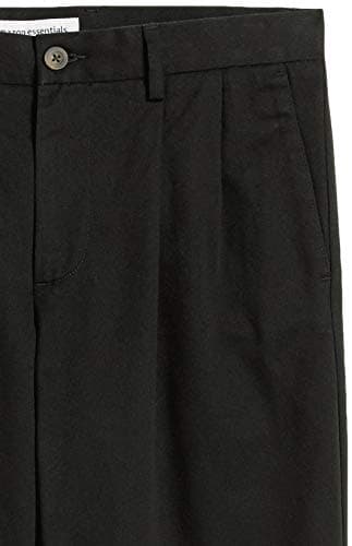 Amazon Essentials Men's Classic-Fit Wrinkle-Resistant Pleated Chino Pant (Available in Big & Tall), Black, 46W x 30L - Image 8