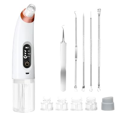 Danvisit Blackhead Remover Vacuum: Water Cycle Facial Pore Cleaner with 3 Suction Power 6 Probes USB Rechargeable Pore Vacuum Blackhead Extractor Tools - Image 1