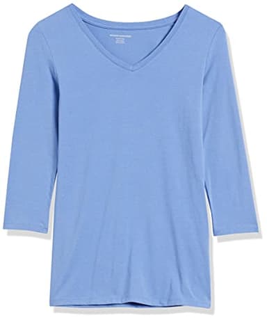 Amazon Essentials Women's Regular-Fit 3/4 Sleeve V-Neck T-Shirt (Available in Plus Size), Blue, XX-Large - Image 6