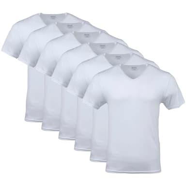 Gildan Men's V-Neck T-Shirts, Multipack, Style G1103, White (6-Pack), X-Large - Image 1