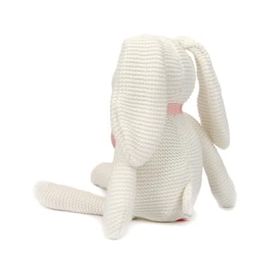 FLUFFYFUN Organic Baby Toys White Bunny Rabbit Stuffed Animal for Newborn 7.1" - Image 3