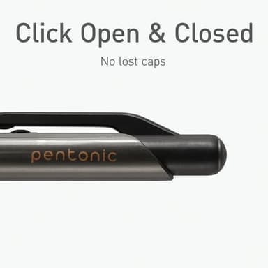 Pentonic GR-T Retractable Gel Pens, 10 Count, Black Ink, 0.7 mm Fine Point, Smooth Writing For Journaling, Note Taking, Office & School (1002363) - Image 6