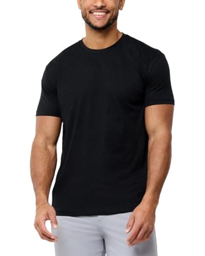 INTO THE AM Premium Men's Fitted Crew Neck Plain Essential Tees - Modern Fit Fresh Classic Short Sleeve T-Shirts for Men (Black, XX-Large) - Image 1
