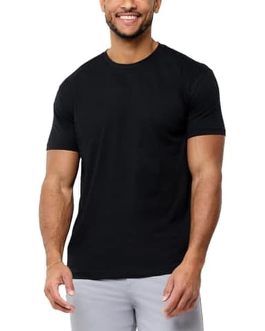 INTO THE AM Premium Men's Fitted Crew Neck Plain Essential Tees - Modern Fit Fresh Classic Short Sleeve T-Shirts for Men (Black, XX-Large) - Image 1