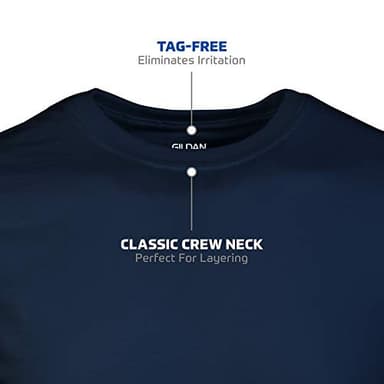 Gildan Men's Crew T-Shirts, Multipack, Style G1100, Navy/Charcoal/Cardinal Red (5-Pack), Medium - Image 3