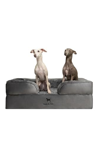 NOAH & PAW Large Dog Bed, 35x25x11 Inch, Orthopedic Dog Beds, Eggshell Memory Foam Infused with Cooling Gel, Inner Cover, Waterproof, Machine Washable (Velvet Sofa Collection) - Image 1
