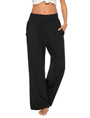 ZJCT Womens Yoga Sweatpants Comfy Loose Wide Leg Lounge Workout Running Joggers Pants with Pockets Black M - Image 1
